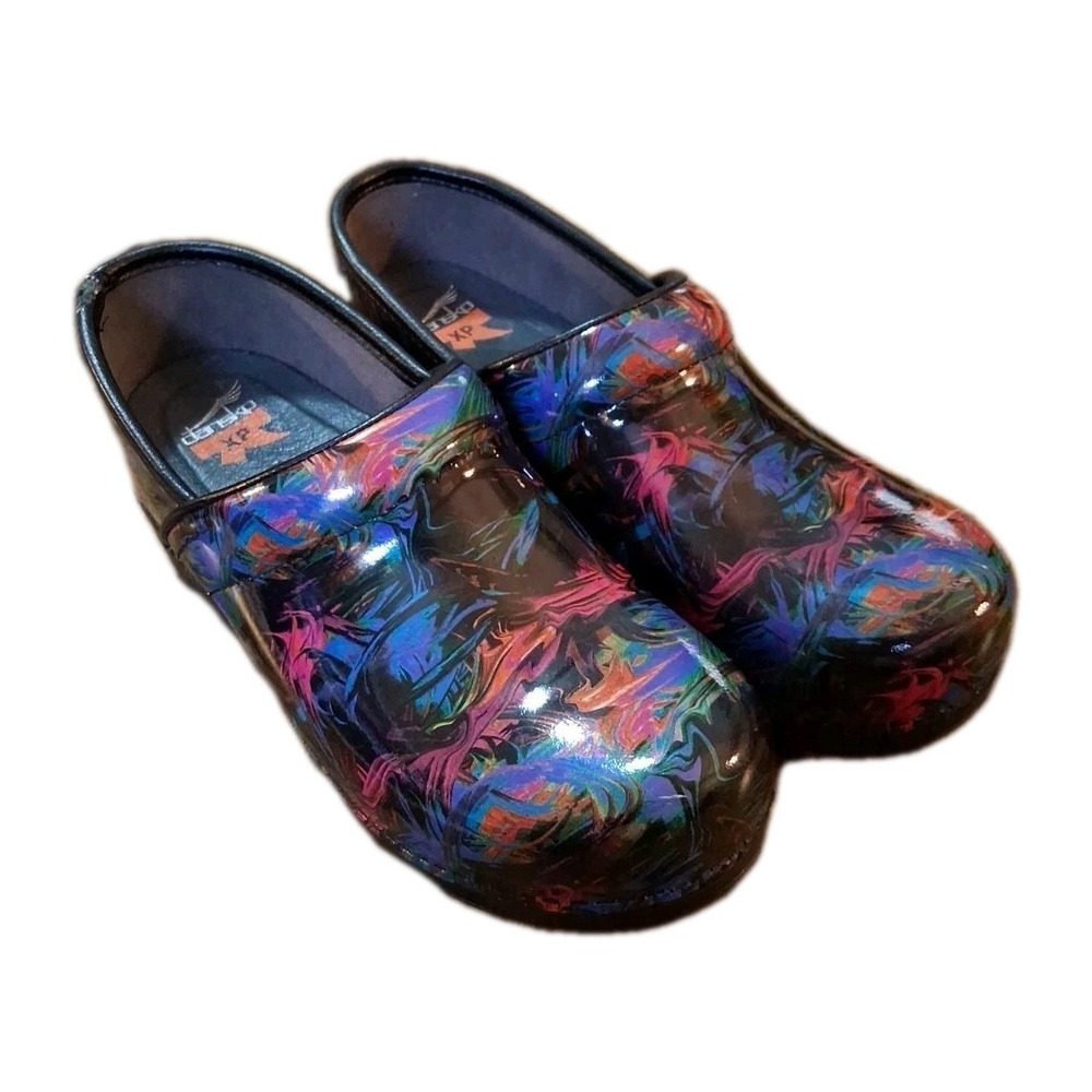 Dansko Pro XP Color Pop Patent Leather Clogs Mules Women's Sz EU38 US8-8.5 READ